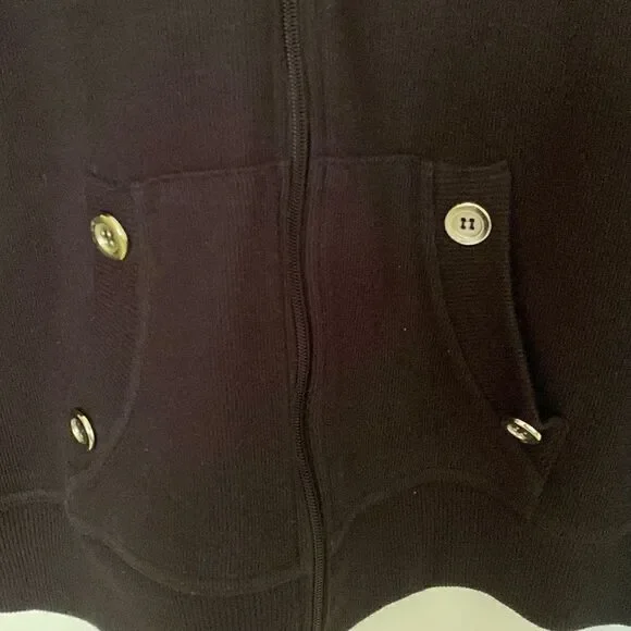 Karen Scott Sport Black Zip-up Jacket, Size Medium - Picture 4 of 6